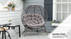 Egg Chair w/ Cushion Steel Frame and Side Pocket for Indoor Outdoor