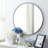LARGE 50CM Round Wall Mounted Bathroom Mirror Makeup Dressing Mirror Black Frame