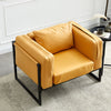 New Faux Leather Sofa Arm Chairs 1 Seat Metal Legs Padded Cushion Living Room