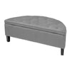 Semi Round Ottoman Storage Stool Bench Bed End Chair Footstool Blanket Chest Box
