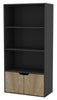 4 Tier Wooden Bookcase Cupboard with Doors Storage Shelving Display Cabinet Unit