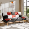 Modern Fabric Sofa Bed Click Clack 3 Seater Adjustable Patchwork Recliner Sofa