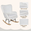 Teddy Fleece Rocking Chair Wingback Armchair Accent Chairs Nursing Soft White
