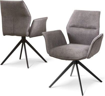 2PC Ergnomic Fabric Accent Dining Chairs Kitchen Living Room w/ Steel Leg