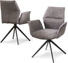 2PC Ergnomic Fabric Accent Dining Chairs Kitchen Living Room w/ Steel Leg