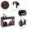 2-Tier Hallway Console Table Wooden Long Sofa Side Table w/ 2 Drawers & Shelves
