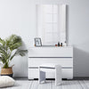 Dressing Table 3 Storage Drawers Vanity Makeup Desk Home Furniture White Gloss