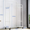 Double Clothes Rail Rack Garment Hanging Display Stand 4 Wheels Portable Armoire