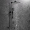 Shower Kit Twin Head 2 Mixer Shower Heads Rail Hose Riser Square Bathroom Set