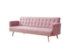 Modern Design Velvet Pink Sofa Bed With Rose Gold Legs Elegant Sofabed Living