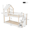 Kids Bunk Beds Frame High Sleeper 3ft Single Treehouse Pine Wood Bed w/Ladder BT