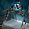 47" Gaming Desk Computer Table PC Laptop RGB LED Lights Racing Gamer Workstation