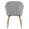 1x Dining Chair Velvet Padded Seat Kitchen Home Armchairs w/ Backrest Wood Legs