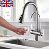 3 Ways Kitchen taps Pure Water Filter Pull Out Spray 360° Swivel Spout Mixer Tap