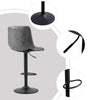 Set of 2 Barstools Gas lift Swivel Faux Leather Grey/Brown Bar Chairs New