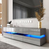 177CM Large TV Unit Stand Cabinet High Gloss Drawers Matt Body LED Lights UK