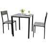 Modern Dining Table and Chairs Set 2/4 Seats Metal Frame Kitchen Home Grey/Brown