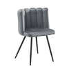 Pair of Petal Dining Chair Kitchen Dining Room Velvet Chair Padded Seat Grey New