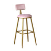 2x Velvet Bar Stools Bar Chairs Breakfast Dining Stools Office Bar Cafe Pink BN