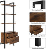 4 Tier Ladder Shelf Bookshelf Rack with 2 Drawers Cupboard Storage Display Unit