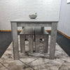 Grey Dining Table And 4 Chairs Dining Room Wood kitchen table and Leather chairs