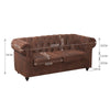 Retro Upholstered Chesterfield Tan Leather 3+2+1 Seater Sofa Settee Suite Couch