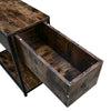 Industrial Side Lamp Table Bedside Cabinet Nightstand With Storage Shelf Drawer