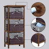 Storage Unit Basket Chest of Drawers Wicker Bathroom Furniture Shelf Cabinet