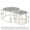 Modern Round Nesting Coffee Tables Set of 2 Glass Top Side End Tables QM