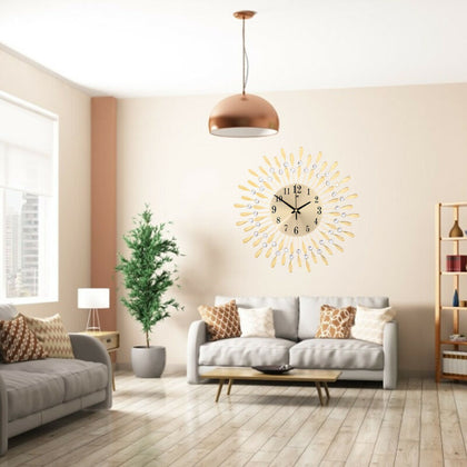 Metal Art Wall Clock Living Room Stylish Wall Clock Vintage Decor uk