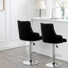 1/2x Velvet Breakfast Bar Stools Kitchen Counter Chair Lift Chrome Base Pub Rest