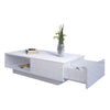 Modern High Gloss Coffee Table With Storage Drawer For Living Room White Black
