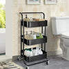 3 Tier Kitchen Storage Trolley Cart Utility Rolling Rack Tray Shelf on Wheels