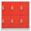Locker Cabinets 2 pcs Grey and Red 90x45x92.5 Steel M3Q6