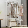 Large Rolling Clothes Rail Hanger Shelf Garment Laundry Room Balcony Drying Rack
