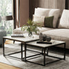 Genuine Marble Coffee Table Set of 2 Square Centre Table Side Table Home Display