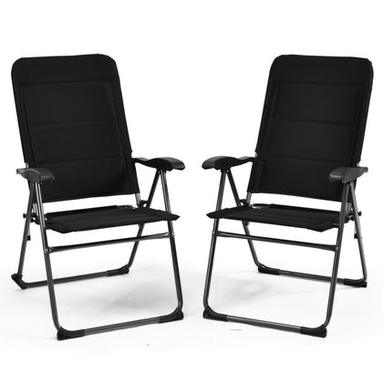 2 Pack Padded Patio Lounger Chair Patio Recliners Padded Folding Lawn Chair