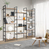 Industrial 5-tier Bookshelf Triple Bookcase Freestanding Ladder Display Shelf