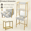 3 IN 1 Vanity Dressing Table Set Book Storage Shelf Ladder Desk Cushioned Stool