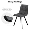 2x Dining Chairs Grey Soft Padded Seat Metal Legs Kitchen Lounge Furniture
