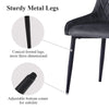 Pair of Faux Leather Velvet Dining Chiars Padded Seat Metal Legs Kitchen Chair