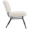 Industrial Style Sherpa Single Sofa Upholstered Seats Dining Chair W/ Metal Legs
