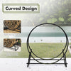Inch Firewood Log Rack Hoop Tubular Steel Wood Storage Holder Indoor Outdoor Use