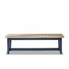 Florence wooden table bench.Navy Blue kitchen dining room bench with wooden seat