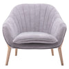 Modern Upholstered Fabric Armchair Oyster Scallop Back Chair Single Lounge Sofa