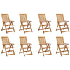 Folding Garden Chairs 8 pcs Solid Acacia Wood U8F4