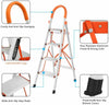 Folding 4 Step Ladder Safety with Non Slip Mat Tread Stepladder Heavy Duty Home