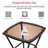 Outdoor 3 PCS Patio Rattan Wicker Rocking Bistro Set W/ Glass Table & Cushions