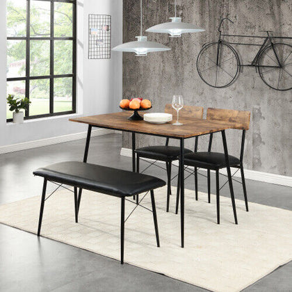 Dining Table and 2 Chairs Bench Set Industrial Kitchen Dining Table Set BT