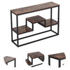 Industrial Wood TV Stand Side Console Table Retro Storage Display Shelf Rack UK